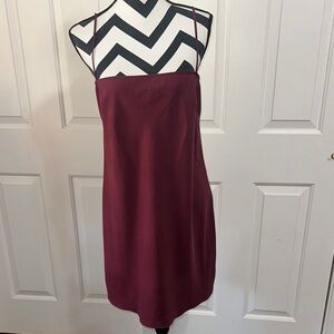 RED VALENTINO Elegant Burgundy Spaghetti Strap Slip Dress